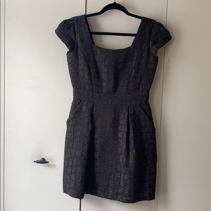 Metallic gun metal grey cocktail dress